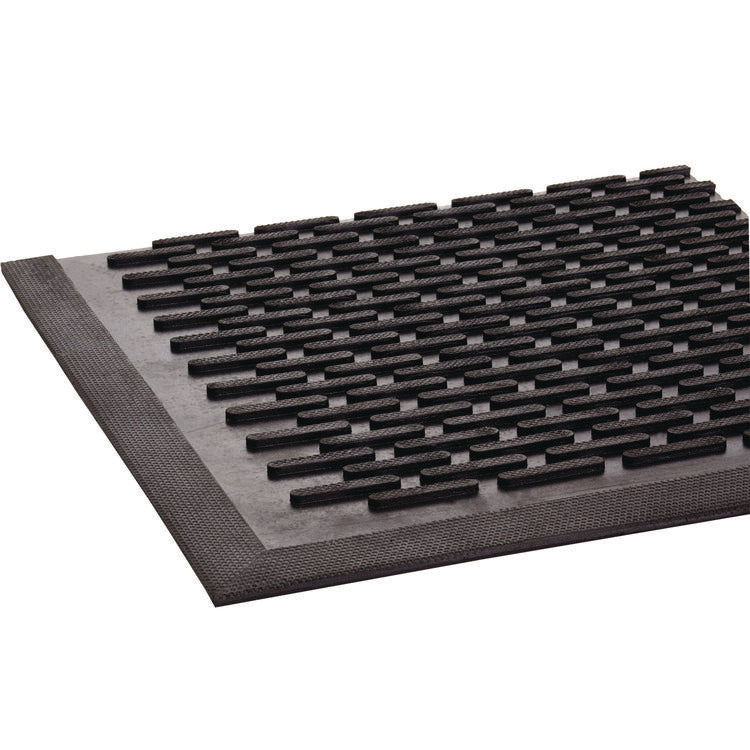 Crown-Tred Indoor/Outdoor Scraper Mat, Rubber, 35.5 x 59.5, Black