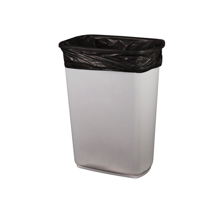 High-Density Waste Can Liners, 16 gal, 8 mic, 24" x 33", Black, 50 Bags/Roll, 20 Rolls/Carton