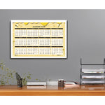 100% Recycled Academic Honeycomb Laminated Wall Calendar, 24 x 37, Tan/Yellow Sheets, 12-Month (July-June): 2024 to 2025