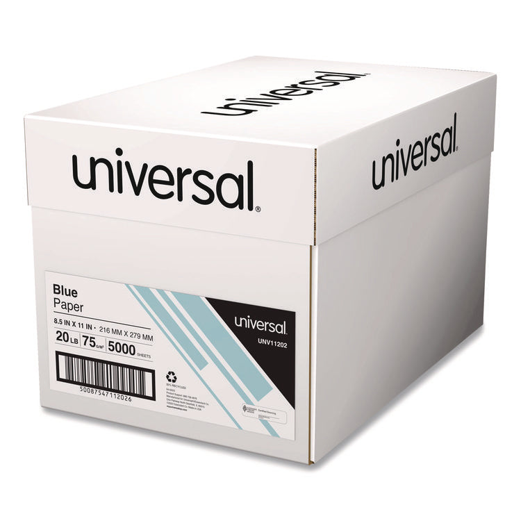 Deluxe Colored Paper, 20 lb Bond Weight, 8.5 x 11, Blue, 500 Sheets/Ream, 10 Reams/Carton