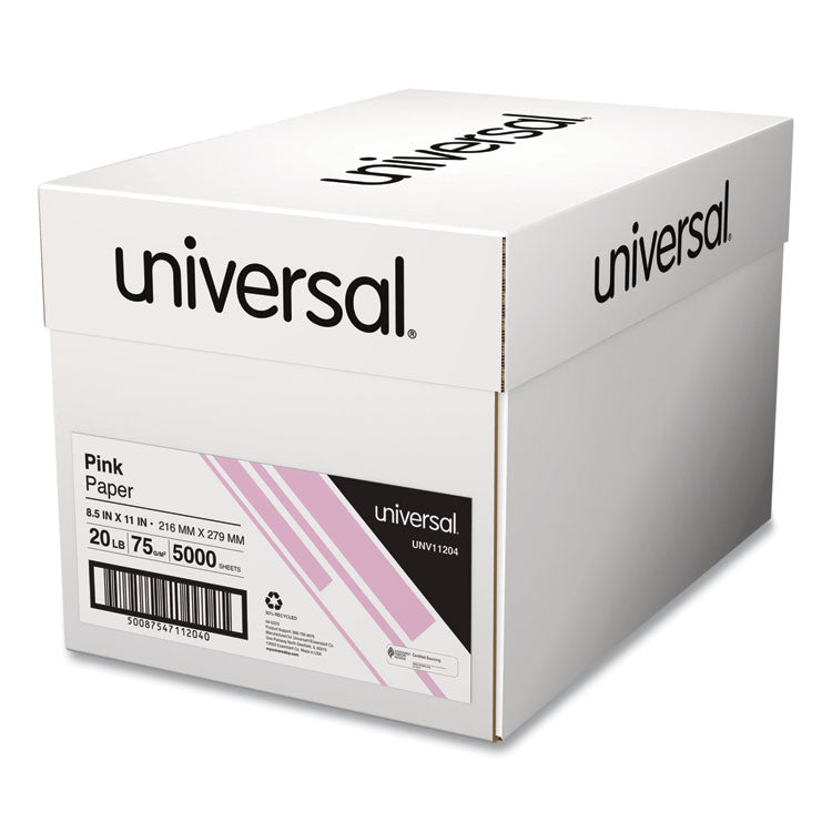 Deluxe Colored Paper, 20 lb Bond Weight, 8.5 x 11, Pink, 500 Sheets/Ream, 10 Reams/Carton