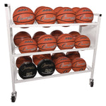 Double Wide Cart, Fits Approximately 24 Balls, Metal, 20" x 42" x 44", White