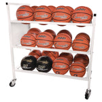 Double Wide Cart, Fits Approximately 24 Balls, Metal, 20" x 42" x 44", White