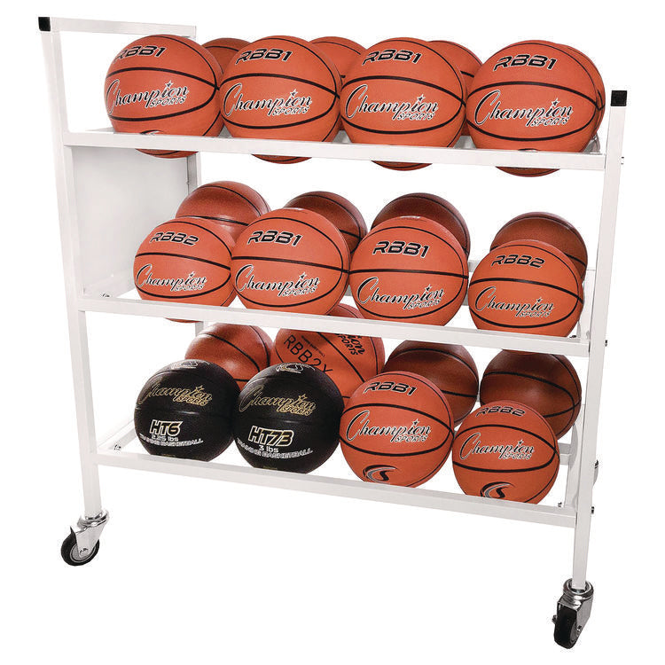 Double Wide Cart, Fits Approximately 24 Balls, Metal, 20" x 42" x 44", White
