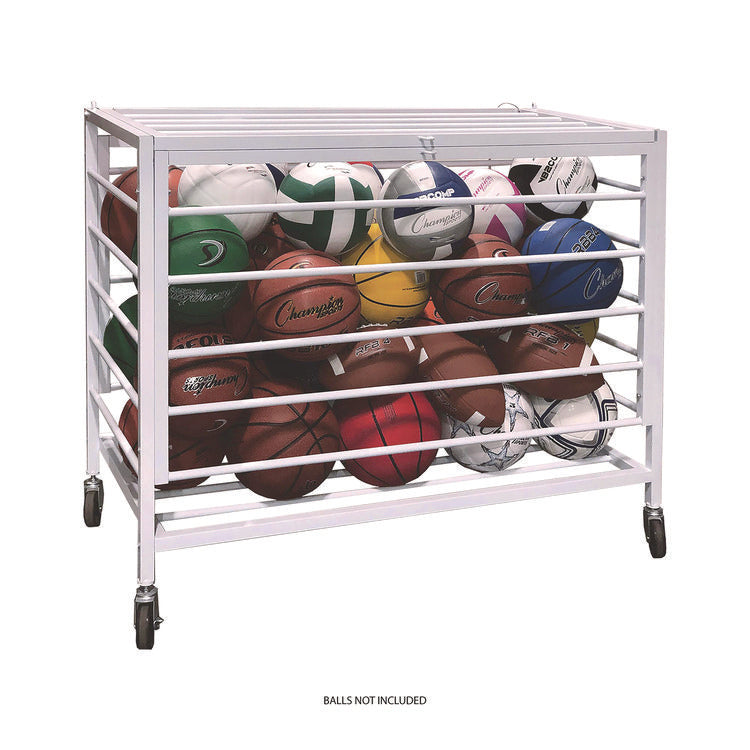 Economy Locking Ball Carrier, Metal, 264 lb Capacity, 23" x 45" x 32", White