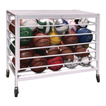 Economy Locking Ball Carrier, Metal, 264 lb Capacity, 23" x 45" x 32", White