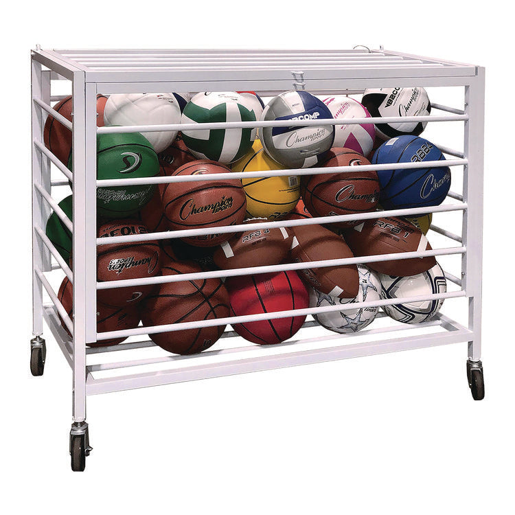Economy Locking Ball Carrier, Metal, 264 lb Capacity, 23" x 45" x 32", White