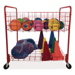 Back Ease Storage Cart, Metal, 176 lb Capacity, 30 x 43 x 45, Red