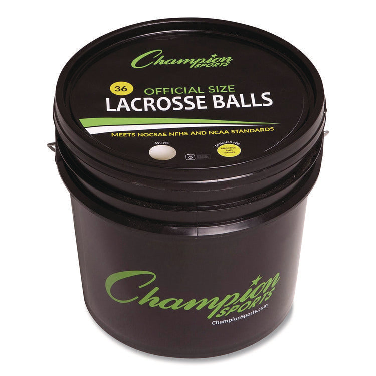 Bucket of Lacrosse Balls, Official Size, White, 36 Balls/Bucket