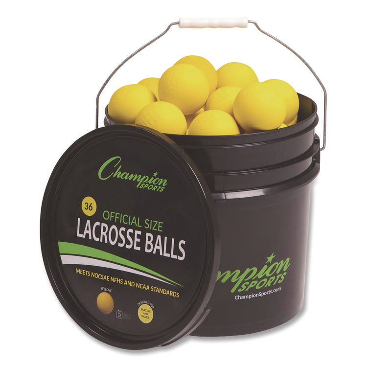 Bucket of Lacrosse Balls, Official Size, Yellow, 36 Balls/Bucket
