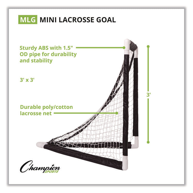 Mini Lacrosse Goal, 3 ft  x 3 ft, 1.5" dia Frame