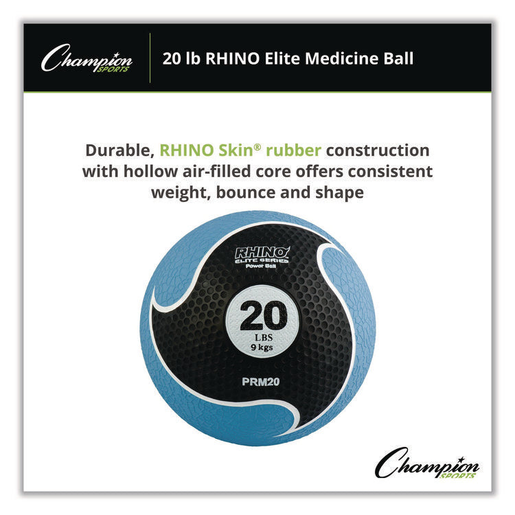 Rhino Elite Medicine Ball, 20 lb, Blue