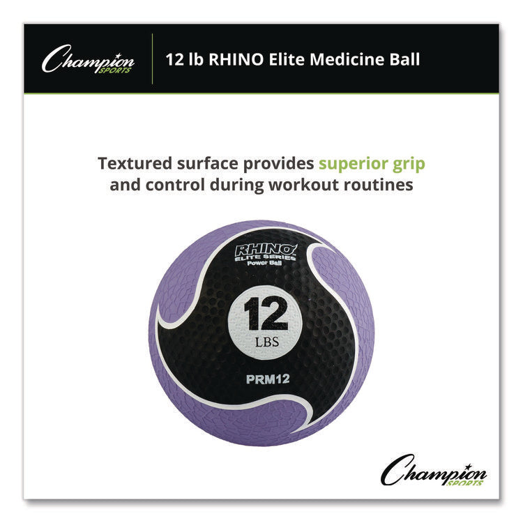 Rhino Elite Medicine Ball, 12 lb, Purple