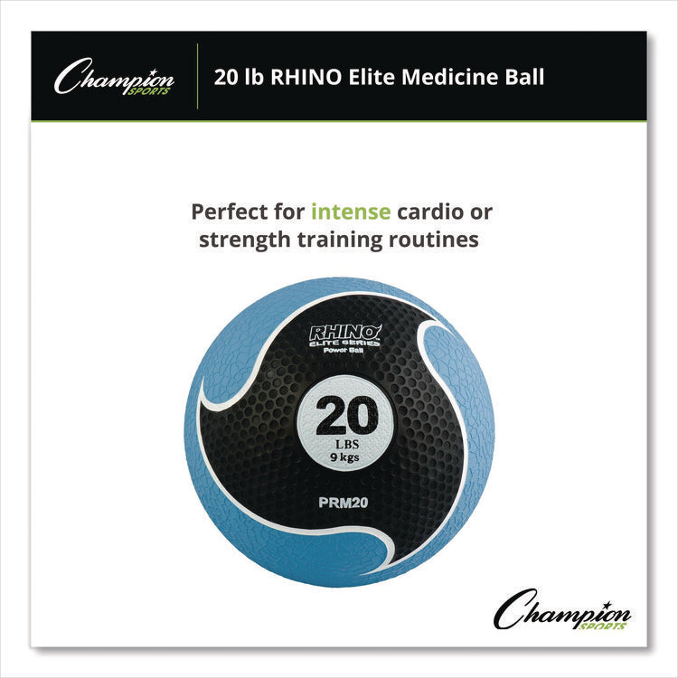 Rhino Elite Medicine Ball, 20 lb, Blue
