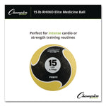 Rhino Elite Medicine Ball, 15 lb, Yellow