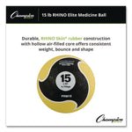 Rhino Elite Medicine Ball, 15 lb, Yellow