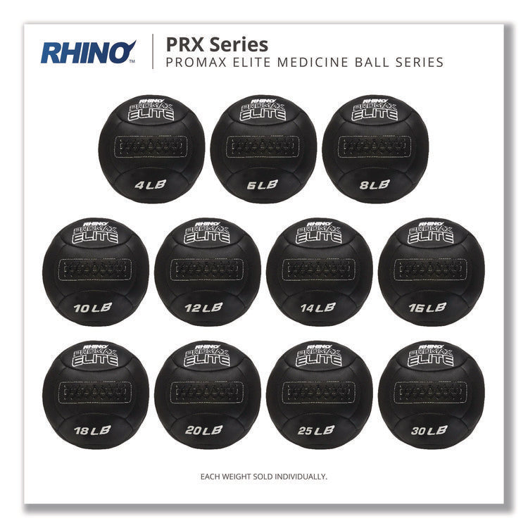 Rhino Promax Elite Medicine Ball, 25 lb, Black