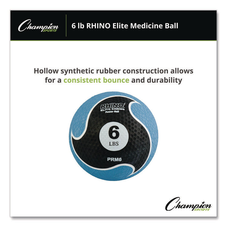 Rhino Elite Medicine Ball, 6 lb, Blue