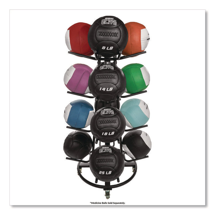 Champion Sports Round Medicine Ball Tree, 31" x 31" x 66.5", Black