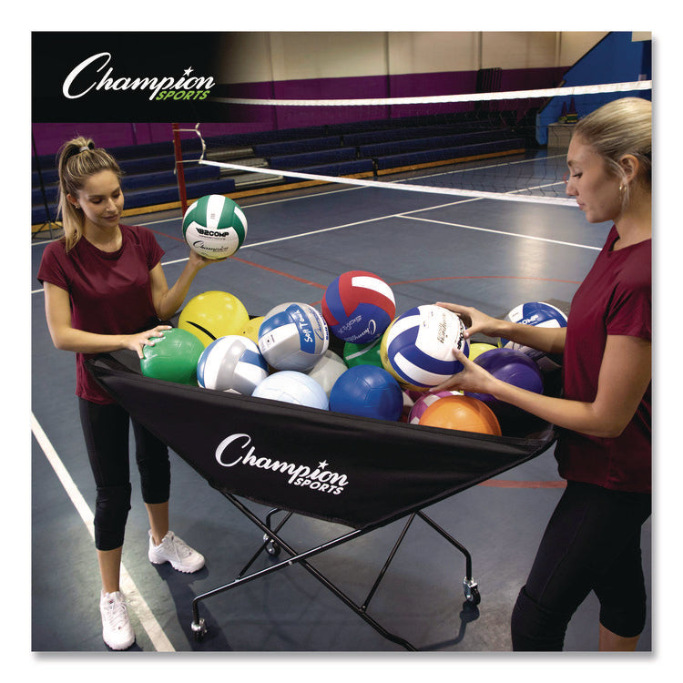 Pro Collapsible Volleyball Cart, 23" x 55" x 41", Black