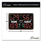 Tabletop Indoor Electronic Scoreboard, 24" x 16" x 10", Black Face, Red/Green/Yellow Graphics