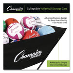 Pro Collapsible Volleyball Cart, 23" x 55" x 41", Black