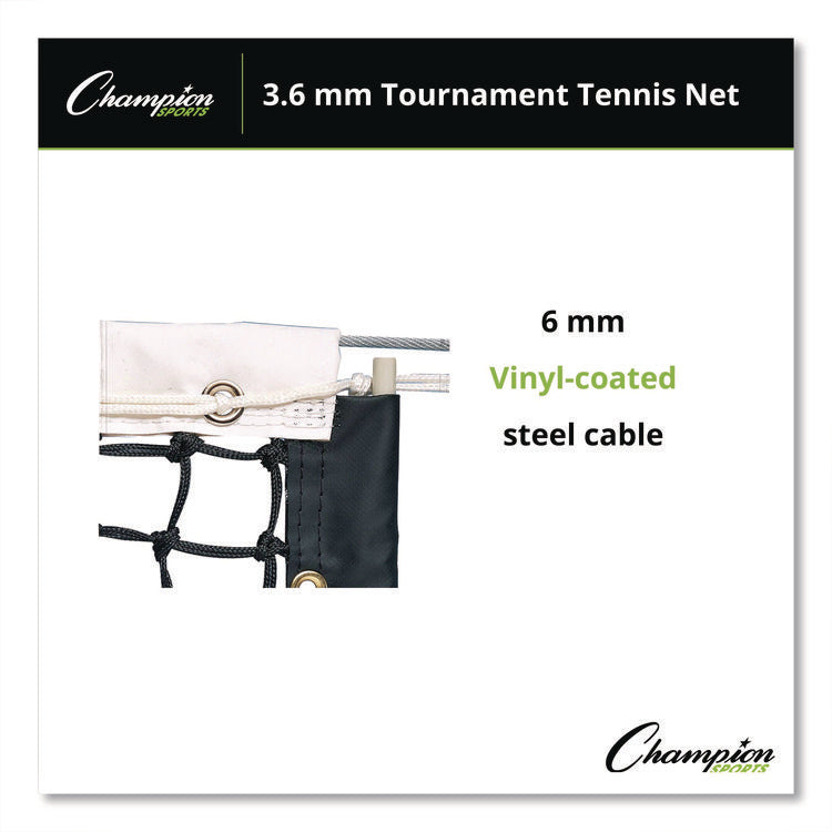 Tournament Tennis Net, 3.6 mm Double Braided Polyethylene, 42 ft x 3.5 ft