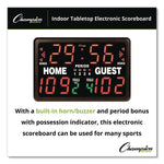 Tabletop Indoor Electronic Scoreboard, 24" x 16" x 10", Black Face, Red/Green/Yellow Graphics