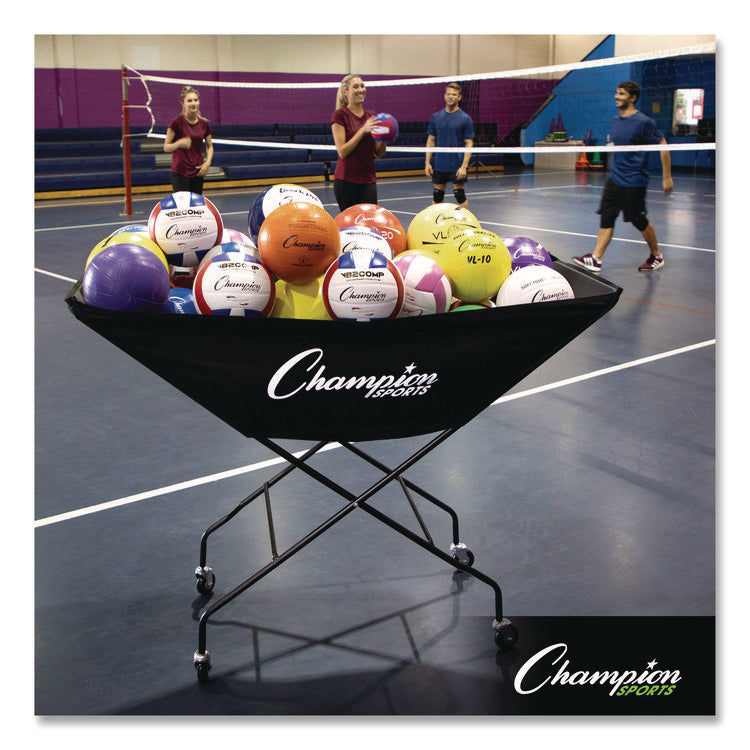Pro Collapsible Volleyball Cart, 23" x 55" x 41", Black