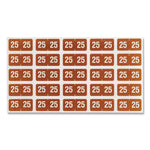 Yearly End Tab File Folder Labels, 25, 0.5 x 1, Brown, 25/Sheet, 10 Sheets/Pack