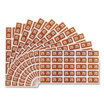 Yearly End Tab File Folder Labels, 25, 0.5 x 1, Brown, 25/Sheet, 10 Sheets/Pack