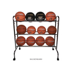 Powder-Coated Ball Cart, Metal, 132 lb Capacity, 17 x 41 x 41, Silver