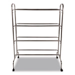Powder-Coated Ball Cart, Metal, 132 lb Capacity, 17 x 41 x 53, Silver