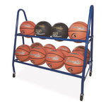 Heavy-Duty Deluxe Ball Cart, Metal, 132 lb Capacity, 17.5 x 38 x 35.75, Blue