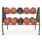 Heavy-Duty Ball Cart, Metal, 132 lb Capacity, 18 x 51 x 38, Black
