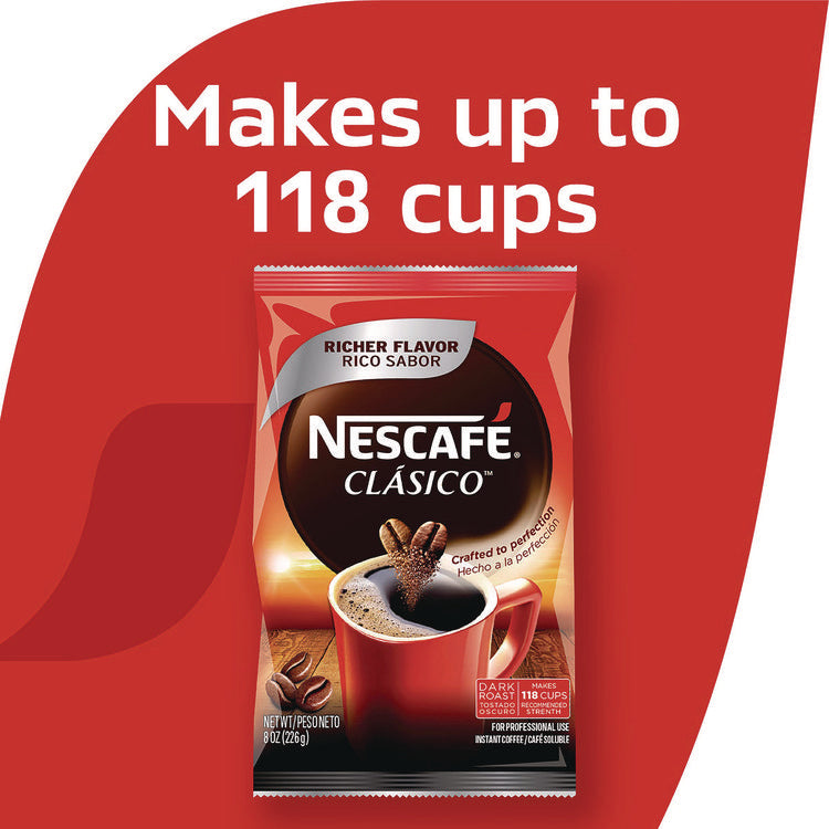 Clasico Dark Roast Instant Coffee, 8 oz Pouch