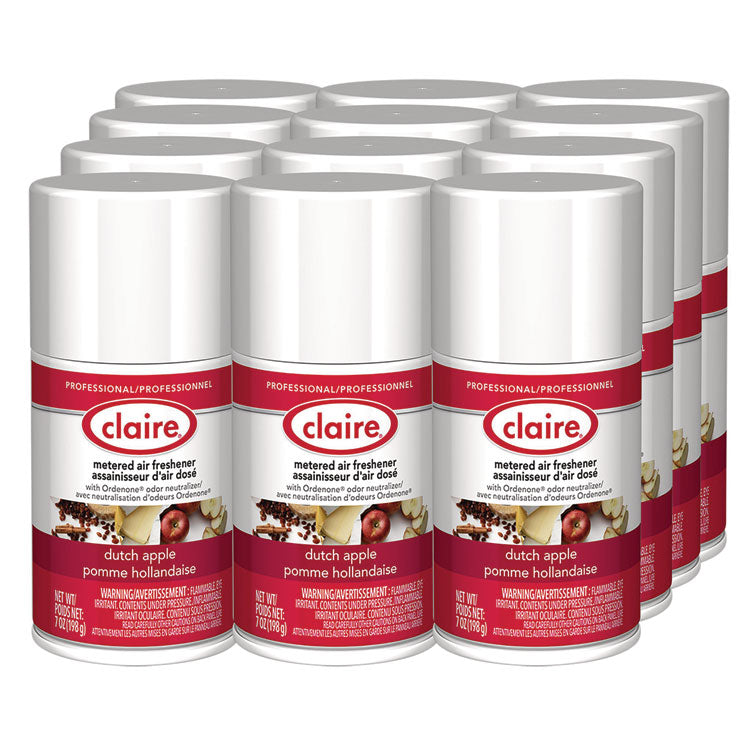 Metered Air Freshener, Apple Scent, 7 oz Aerosol Spray, 12/Carton