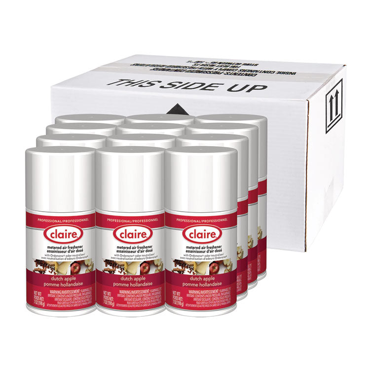 Metered Air Freshener, Apple Scent, 7 oz Aerosol Spray, 12/Carton