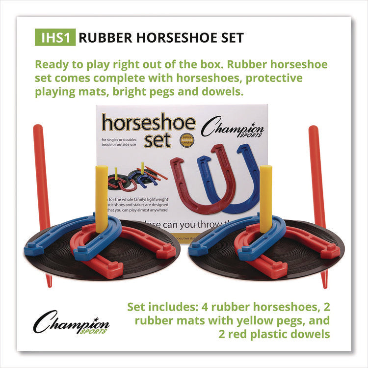 Steel Horseshoe Set, (4) Horseshoes/(2) 24" Stakes/Nylon Carry Bag