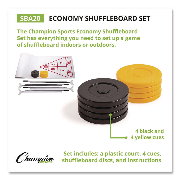 Blacktop Shuffleboard Set, (2) Two-Piece 51" Cues/(8) Discs/Sidewalk Chalk