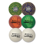 Rhino Skin Luminous, Spider and ThermoGrip Dodgeball Set, 6.3" Diameter, Assorted Colors, 6/Set
