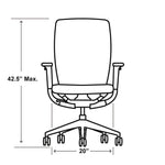 Flexion Mesh Back Task Chair, Supports Up to 300 lb, 14.81" to 19.7" Seat Height, Black/Basalt