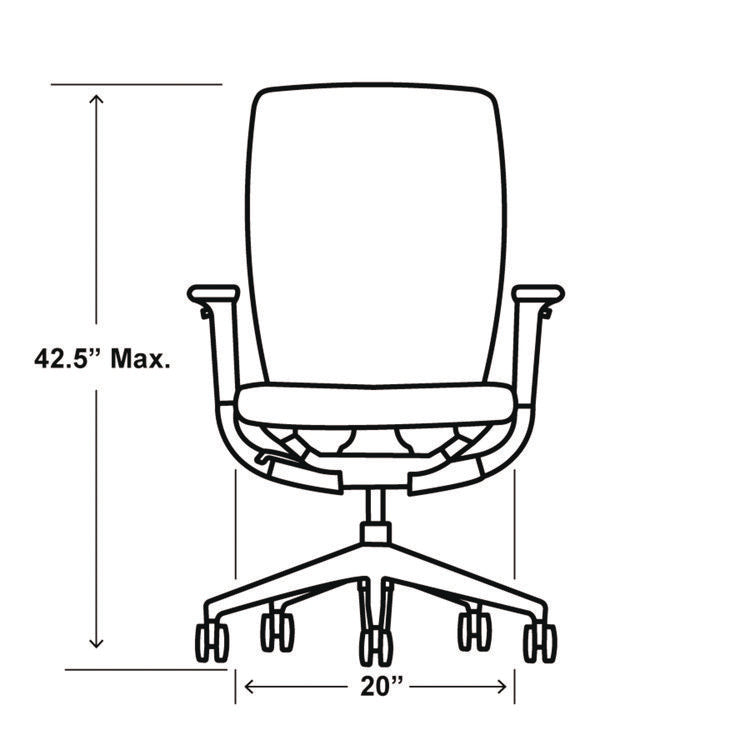 Flexion Mesh Back Task Chair, Supports Up to 300 lb, 14.81" to 19.7" Seat Height, Black/Basalt