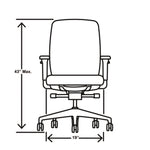 Nucleus Series Recharge Task Chair, Up to 300lb, 16.63" to 21.13" Seat Ht, Navy Seat, Black Back/Base