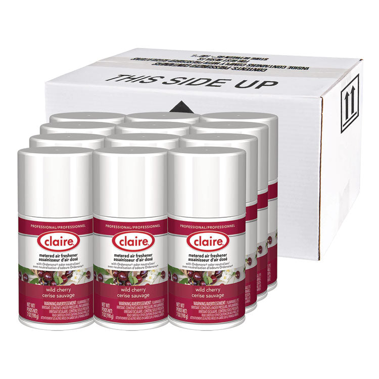 Metered Air Freshener, Cherry Scent, 7 oz Aerosol Spray, 12/Carton