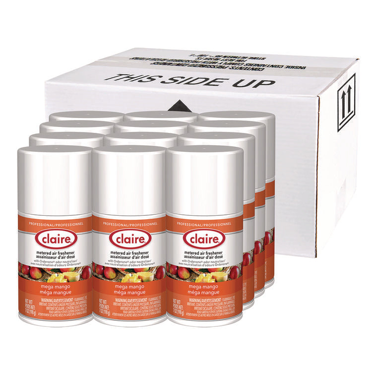 Metered Air Freshener, Mango, 7 oz Aerosol Spray, 12/Carton
