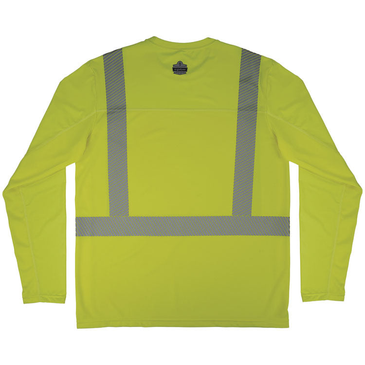 Chill-Its 6688 Type R Class 2 Cooling Hi-Vis Sun Shirt with UV Protection, Small, Lime