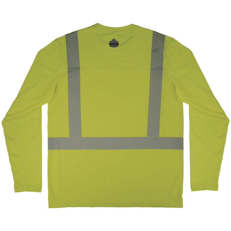 Chill-Its 6688 Type R Class 2 Cooling Hi-Vis Sun Shirt with UV Protection, Medium, Lime
