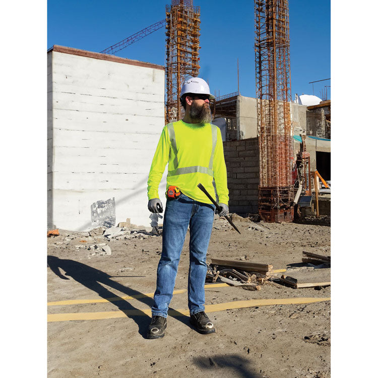 Chill-Its 6688 Type R Class 2 Cooling Hi-Vis Sun Shirt with UV Protection, X-Large, Lime