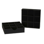 Household Essentials 9-Compartment Drawer Organizers, Black Linen, 2/Pack (7676-1)